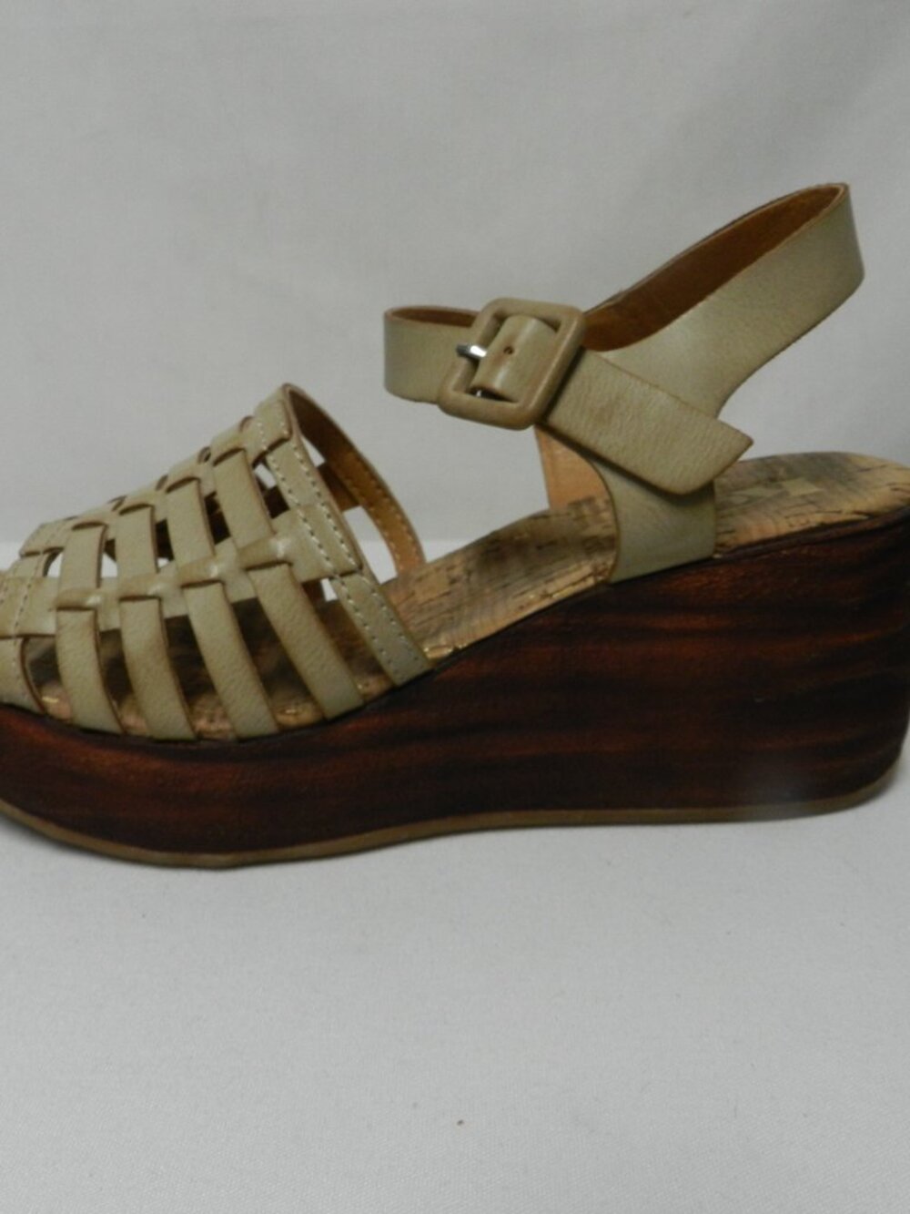 Korks Kork Ease Marley Leather Wedge slingback taupe sandals comfort Size Sz 6 - Picture 5 of 13